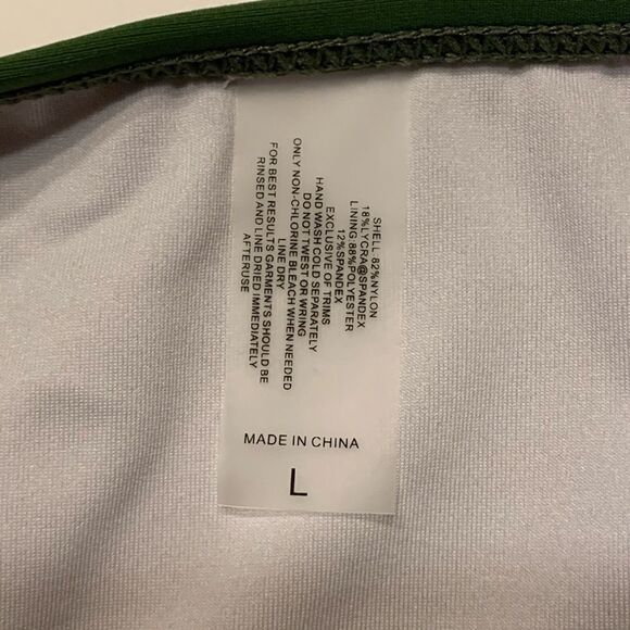 NWOT Olive Green Brazilian Bikini Bottom L Gold - Picture 7 of 9
